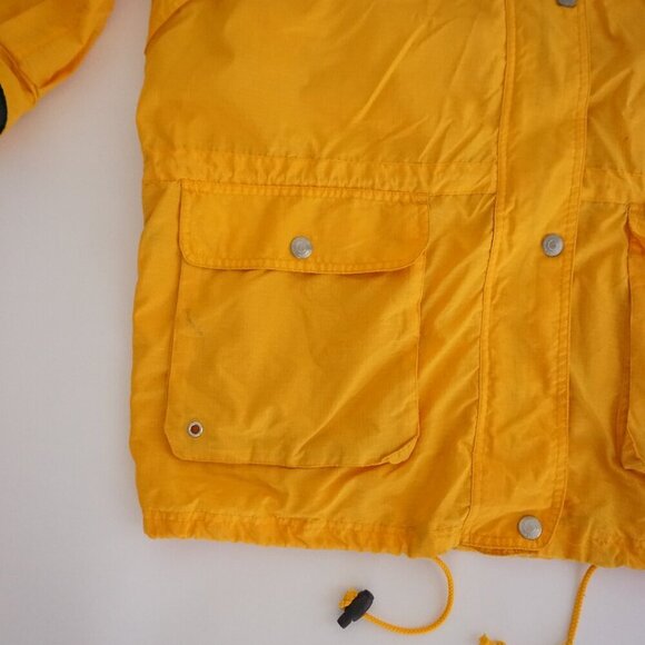 VTG '90S Oakbrook Yellow Black Nautical Utility Nylon Zip Up Jacket 3X - Picture 6 of 9